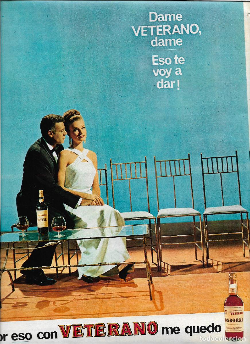 Coleccionismo: A&Ntilde;O 1966 RECORTE PRENSA PUBLICIDAD ANUNCIO BEBIDAS BRANDY CO&Ntilde;AC VETERANO OSBORNE