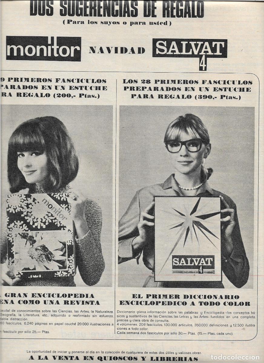 Coleccionismo: A&Ntilde;O 1966 RECORTE PRENSA PUBLICIDAD ANUNCIO ENCICLOPEDIA SALVAT MONITOR DICCIONARIO ENCICLOPEDICO
