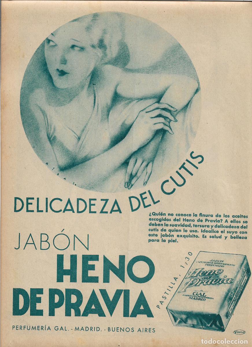 Sammelleidenschaft Papier: A&Ntilde;O 1934 RECORTE PRENSA PUBLICIDAD ANUNCIO PASTILLA DE JABON HENO DE PRAVIA PERFUMERIA GAL