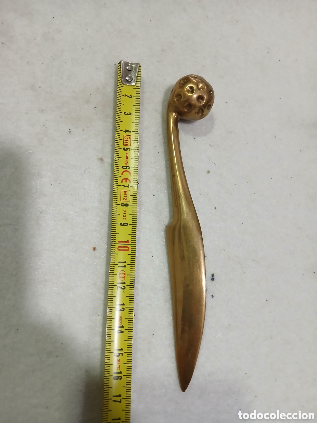 Coleccionismo: Abrecartas golf en bronce. (L109) - Foto 2