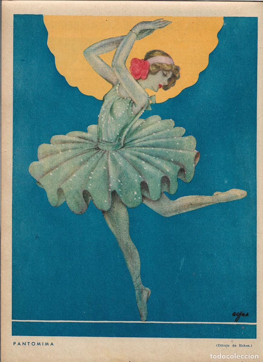 Collezionismo: A&Ntilde;O 1934 RECORTE PRENSA PANTOMIMA BAILARINA BALLET DIBUJO ECHEA