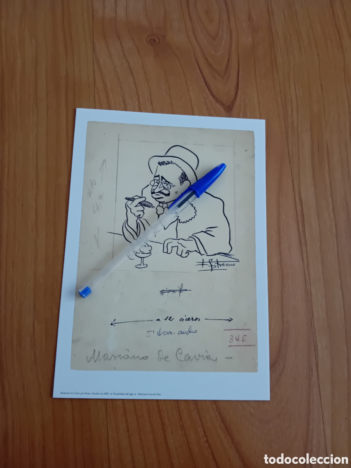 Collezionismo: LAMINA A&Ntilde;OS 90 TAMA&Ntilde;O A5 REPRODUCCI&Oacute;N DIBUJO MARIANO DE CAVIA POR FRESNO EN ABC