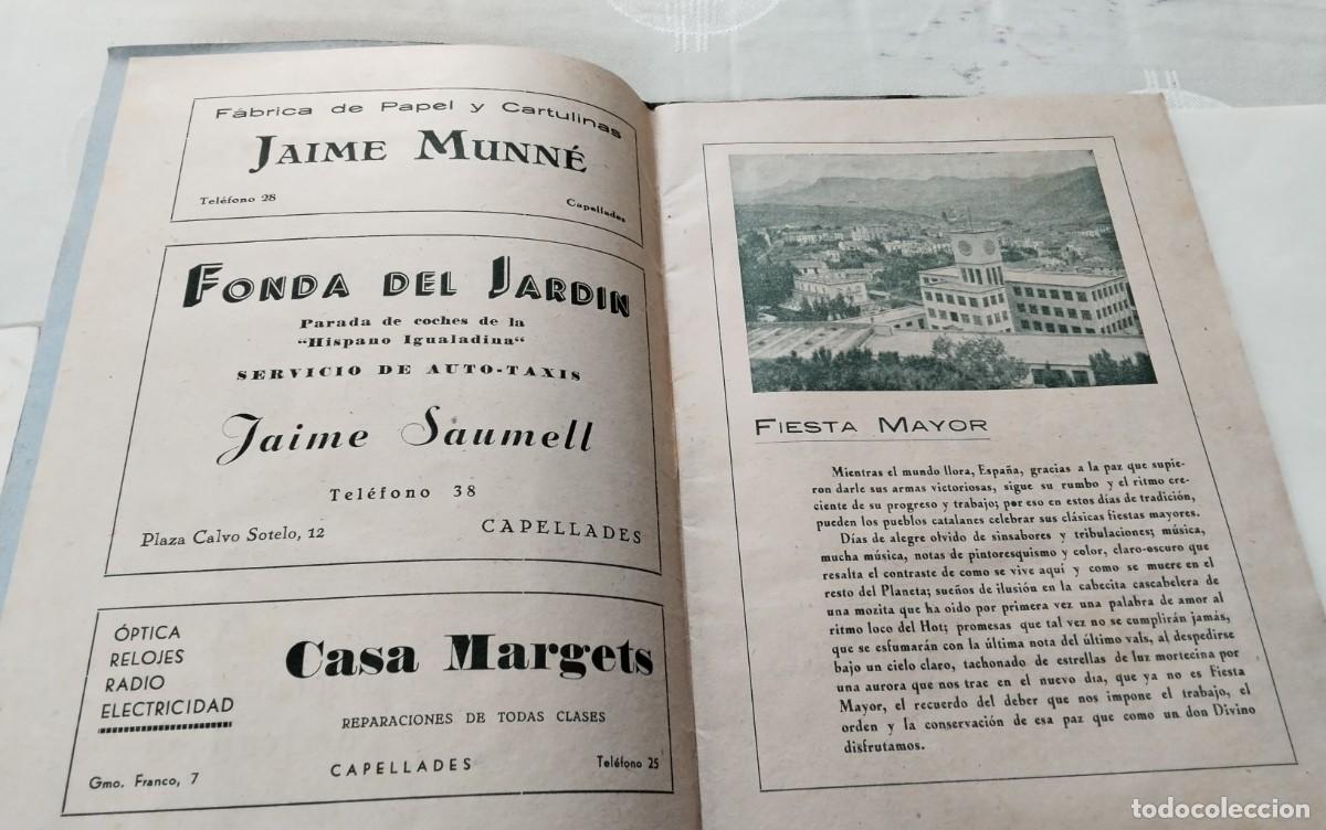 Coleccionismo: CAPELLADES , LIBRO PROGRAMA FIESTA MAYOR 1943 Y PROGRAMA CARAMELLAS 1950 , VER - Foto 7