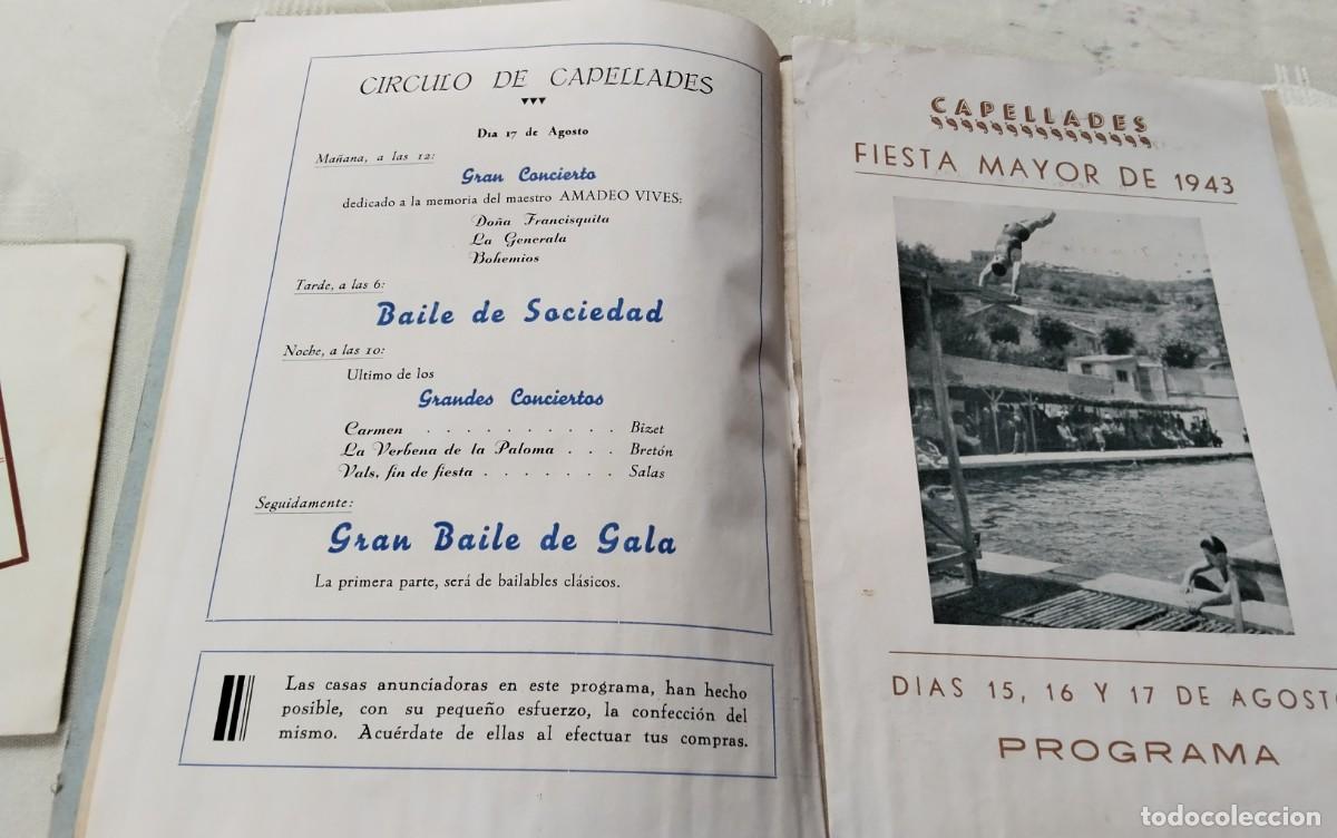 Coleccionismo: CAPELLADES , LIBRO PROGRAMA FIESTA MAYOR 1943 Y PROGRAMA CARAMELLAS 1950 , VER - Foto 12