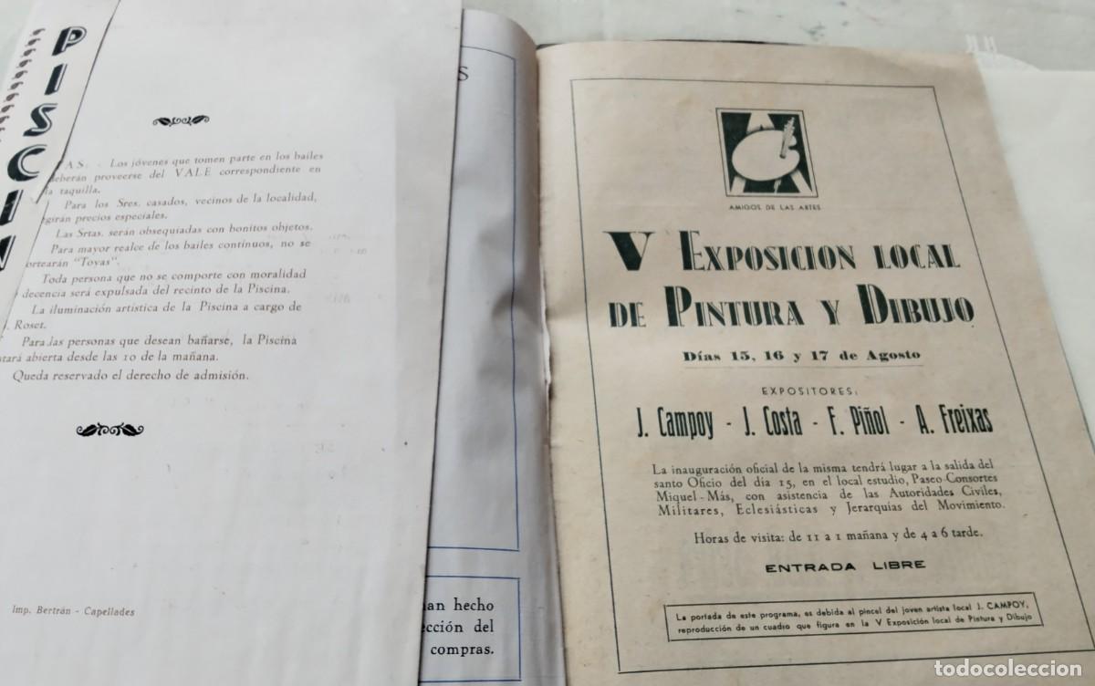 Coleccionismo: CAPELLADES , LIBRO PROGRAMA FIESTA MAYOR 1943 Y PROGRAMA CARAMELLAS 1950 , VER - Foto 15