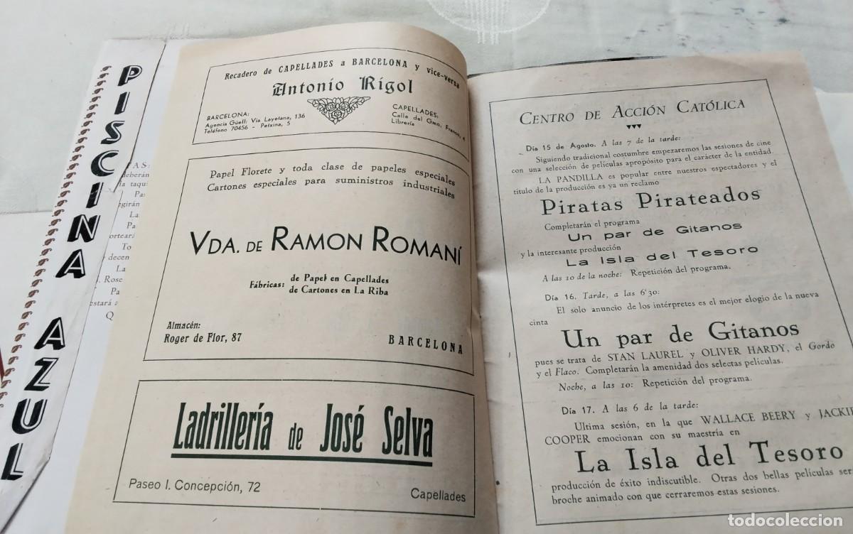 Coleccionismo: CAPELLADES , LIBRO PROGRAMA FIESTA MAYOR 1943 Y PROGRAMA CARAMELLAS 1950 , VER - Foto 16