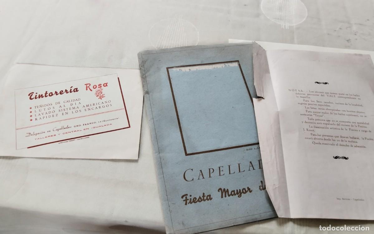 Coleccionismo: CAPELLADES , LIBRO PROGRAMA FIESTA MAYOR 1943 Y PROGRAMA CARAMELLAS 1950 , VER - Foto 22