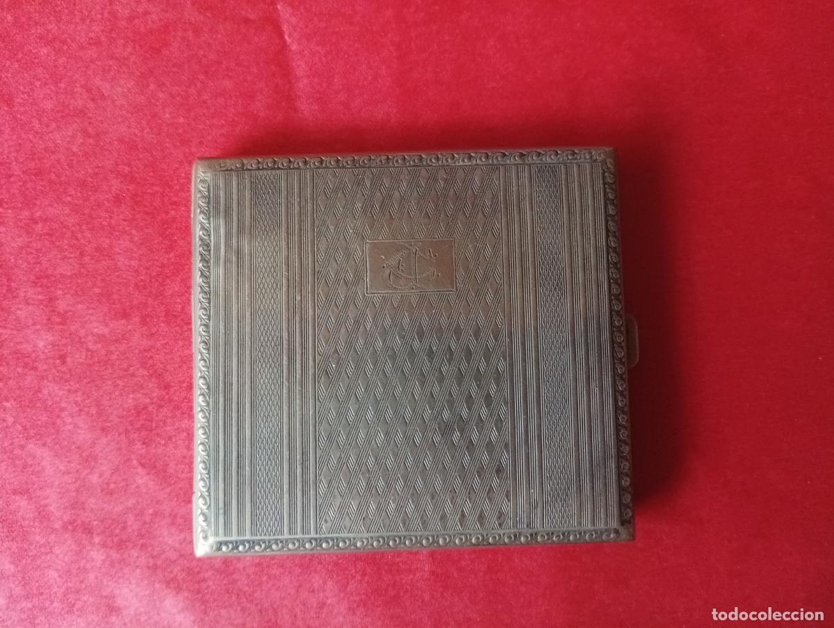 Coleccionismo: Caja de alpaca para cigarrillos . - Foto 1