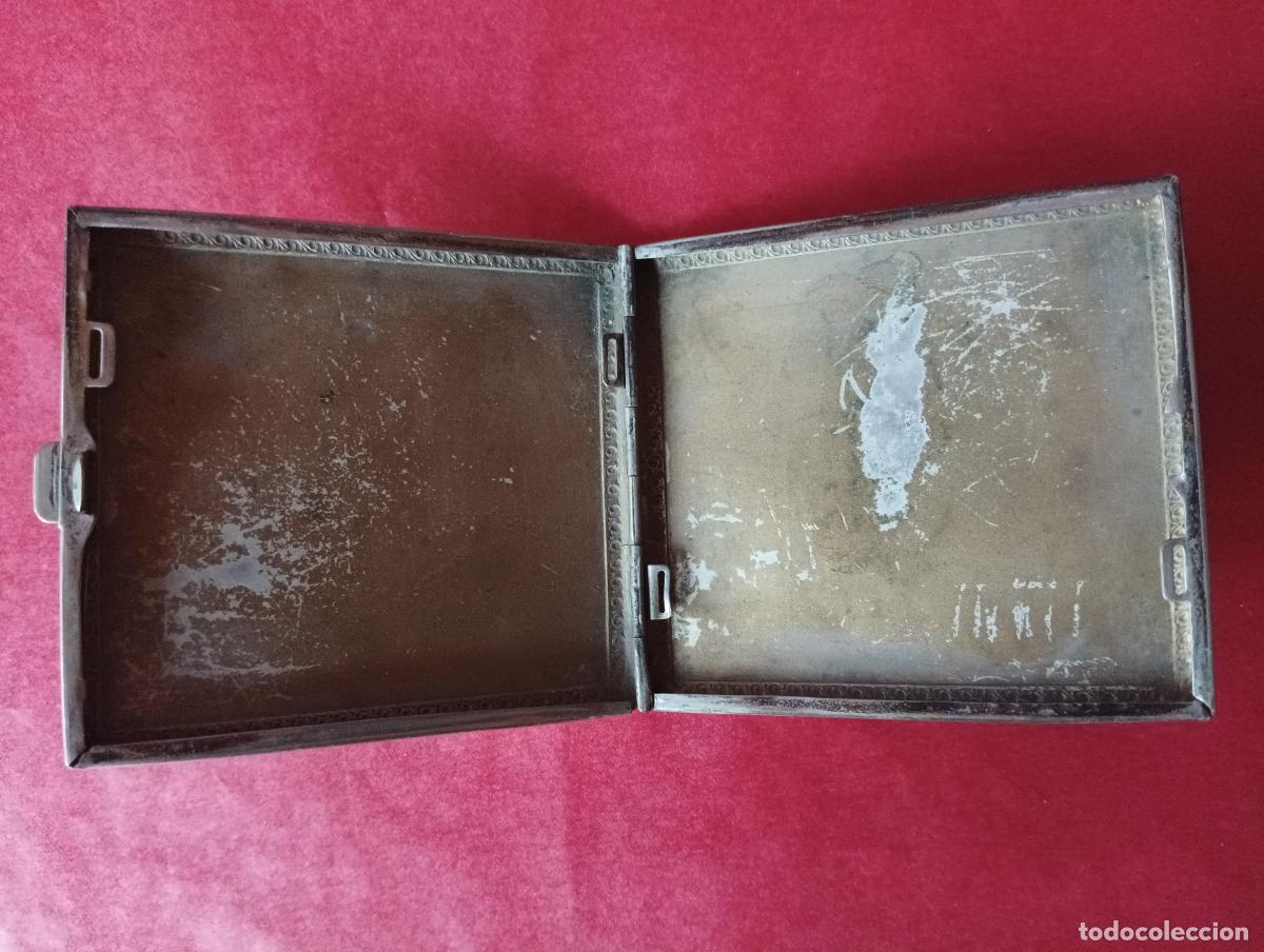 Coleccionismo: Caja de alpaca para cigarrillos . - Foto 3