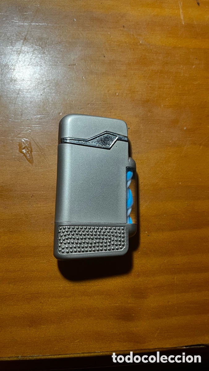 Coleccionismo: Mechero moderno, estilo zippo (rectangular, bot&oacute;n, dep&oacute;sito visible) - Foto 2