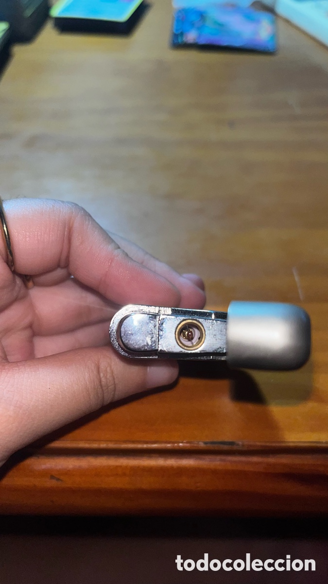 Coleccionismo: Mechero moderno, estilo zippo (rectangular, bot&oacute;n, dep&oacute;sito visible) - Foto 4