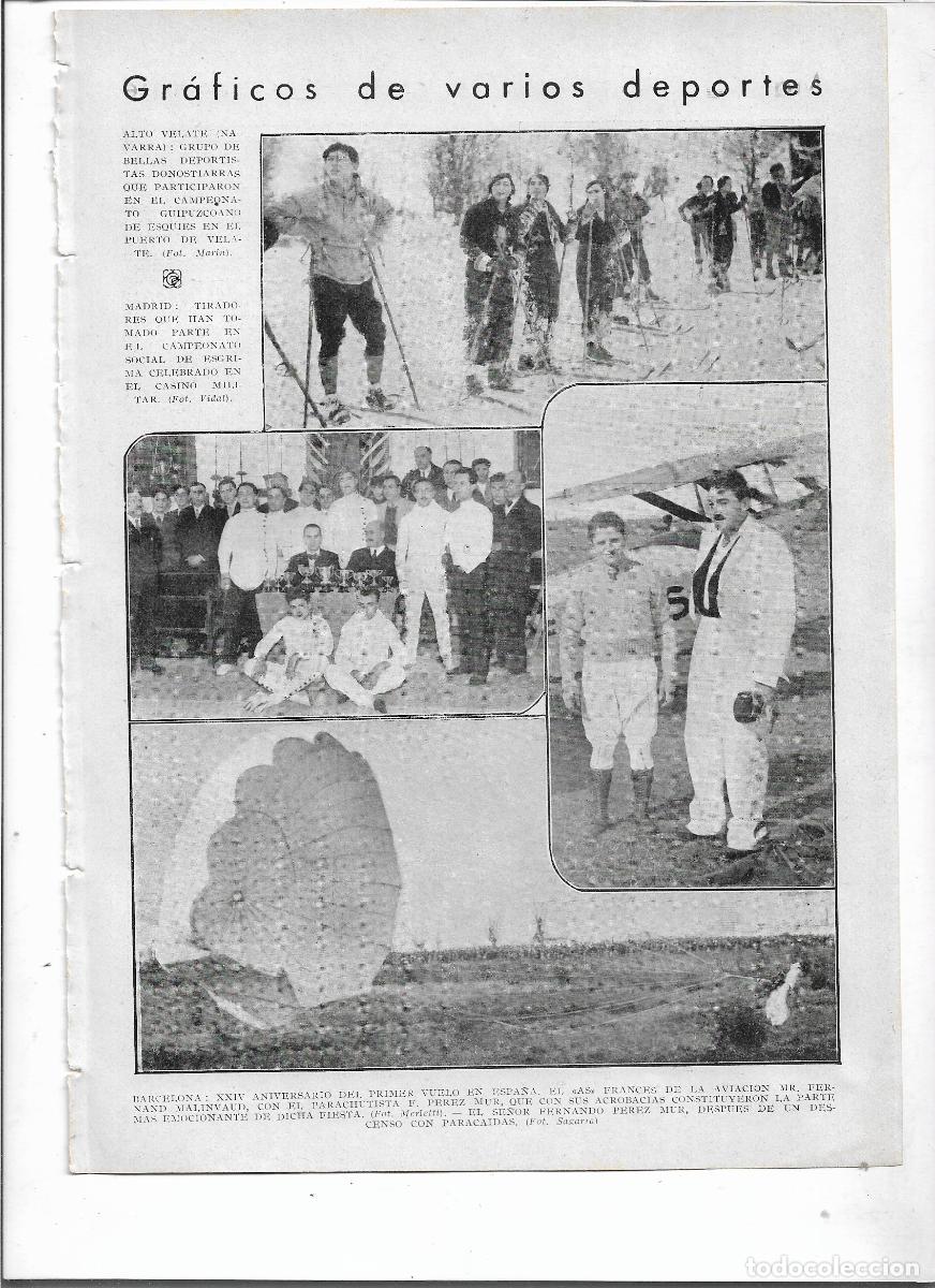Coleccionismo: A&Ntilde;O 1934 RECORTE PRENSA DEPORTES ALTO VELATE NAVARRA PARTICIPANTES CAMPEONATO ESQUI GUIPUZOCOA