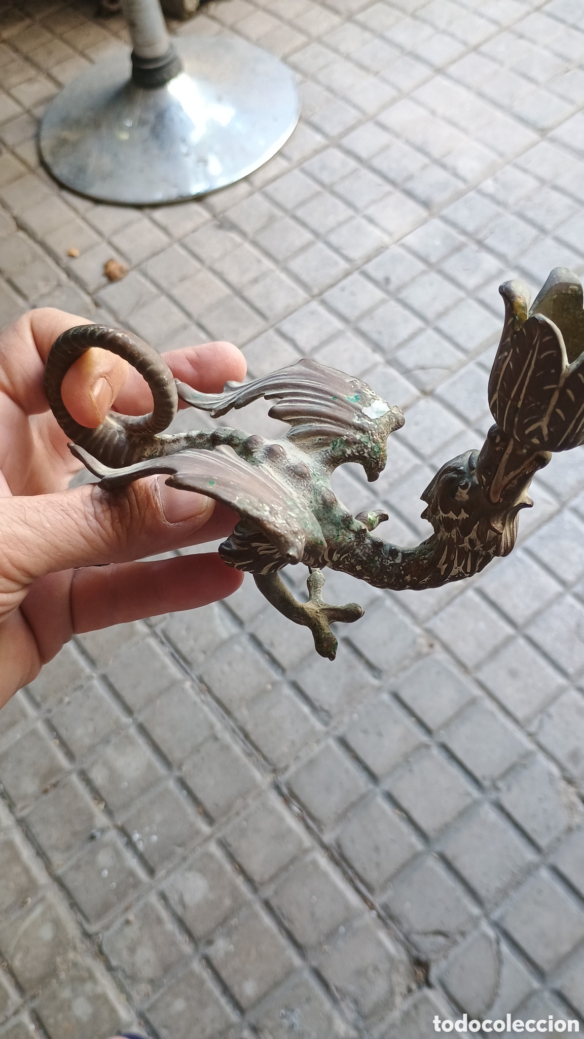 Coleccionismo: Porta velas bronce epoca - Foto 2
