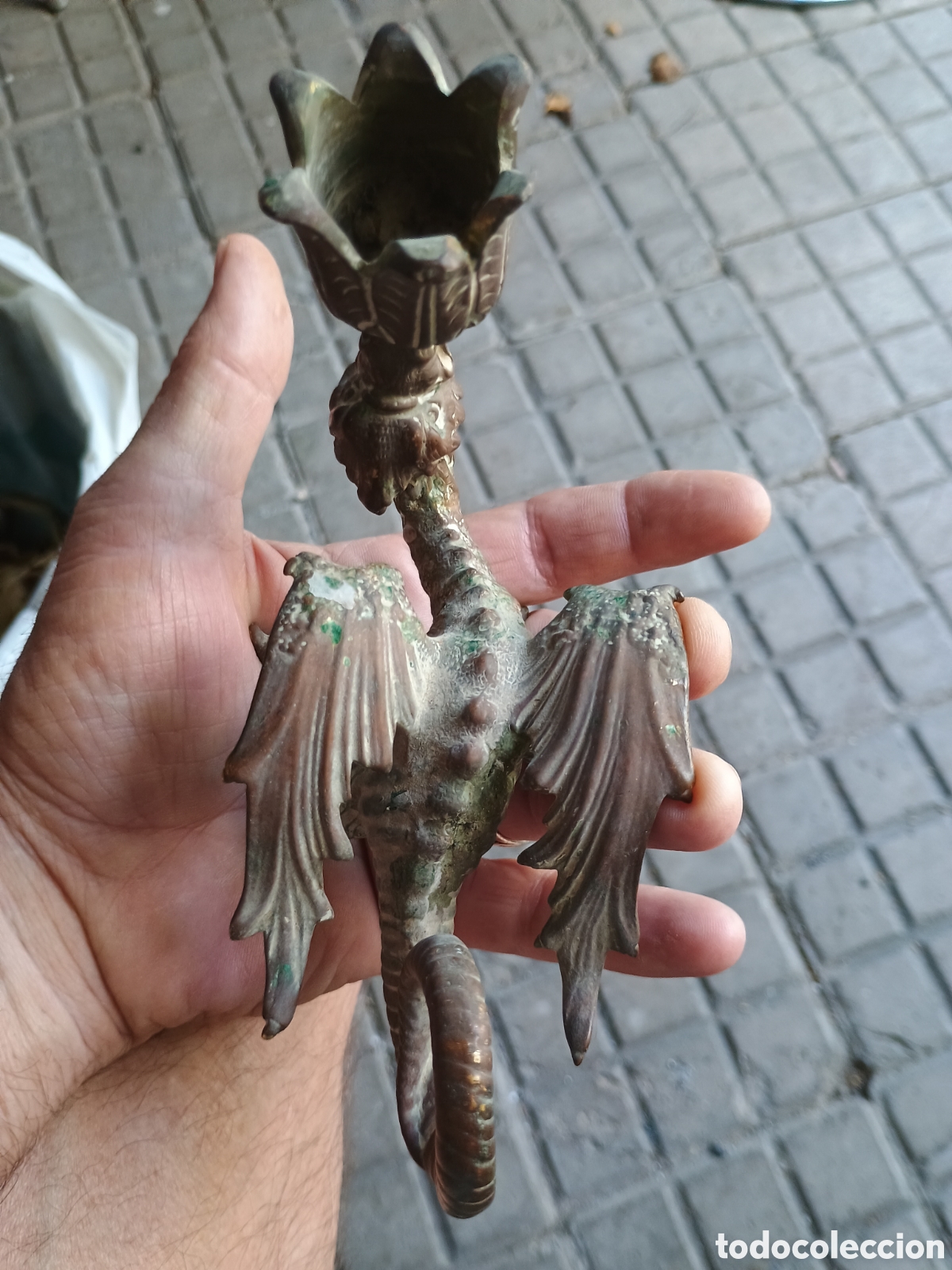 Coleccionismo: Porta velas bronce epoca - Foto 3