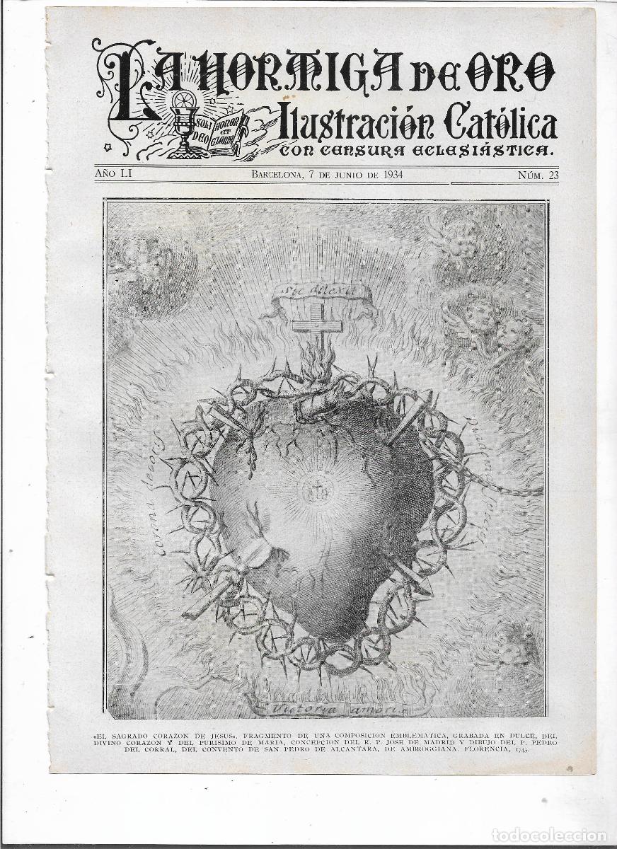 Coleccionismo: A&Ntilde;O 1934 RECORTE PRENSA SAGRADO CORAZON JESUS DIBUJO PEDRO DEL CORRAL JOSE DE MADRID