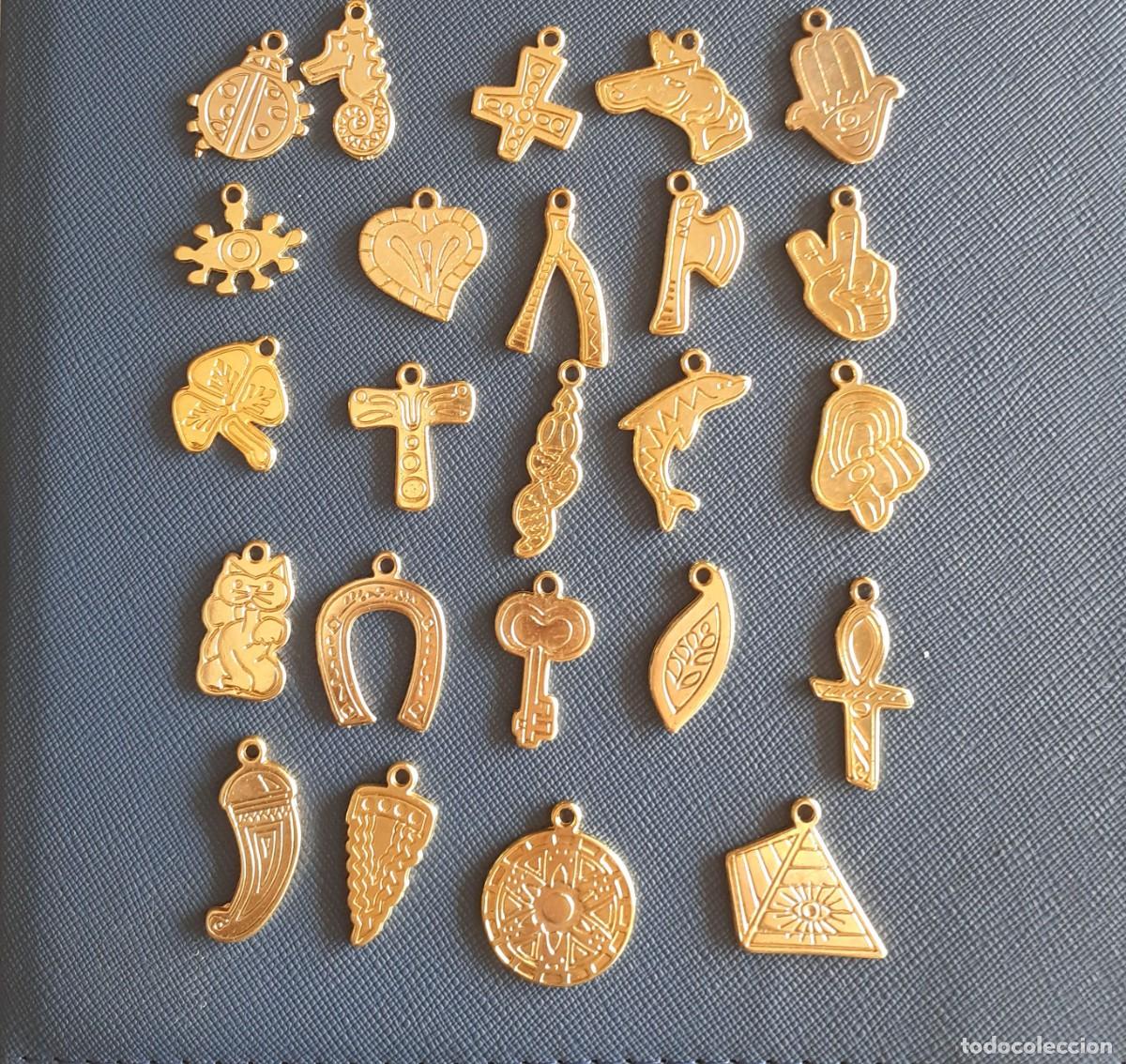 Coleccionismo: Amuletos de la suerte, dorados - Foto 4