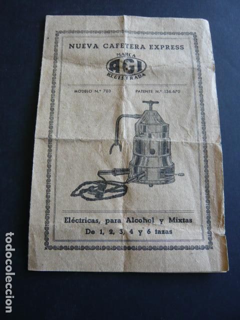 Coleccionismo: NUEVA CAFETERA EXPRESS AGI DIPTICO PUBLICITARIO