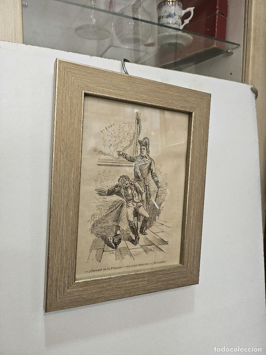 Coleccionismo: cuadro con grabado antiguo - Foto 1