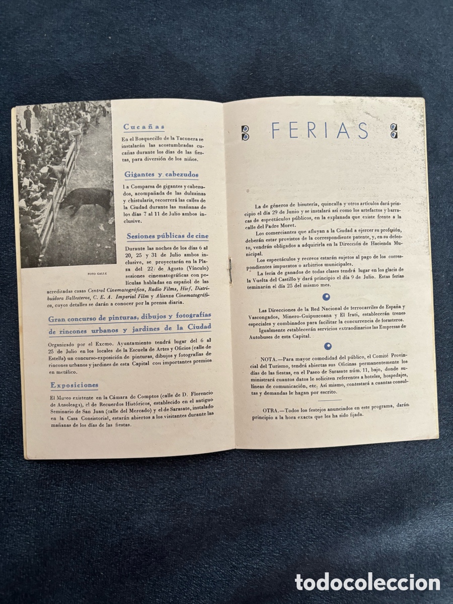 Coleccionismo: Programa San Fermin 1943 - Pamplona - Foto 6