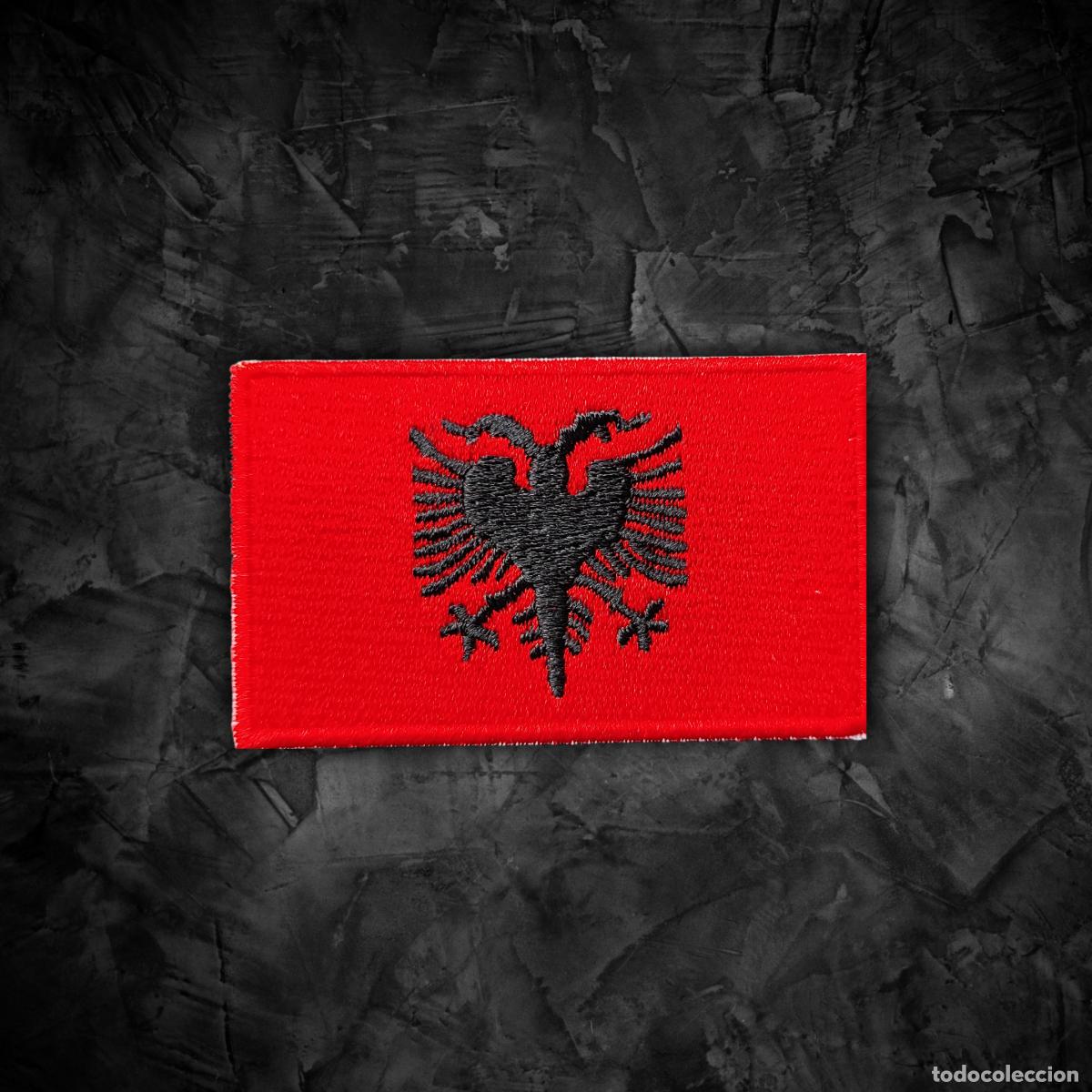 Coleccionismo: ALBANIA Parche bandera termoadhesiva - Foto 1