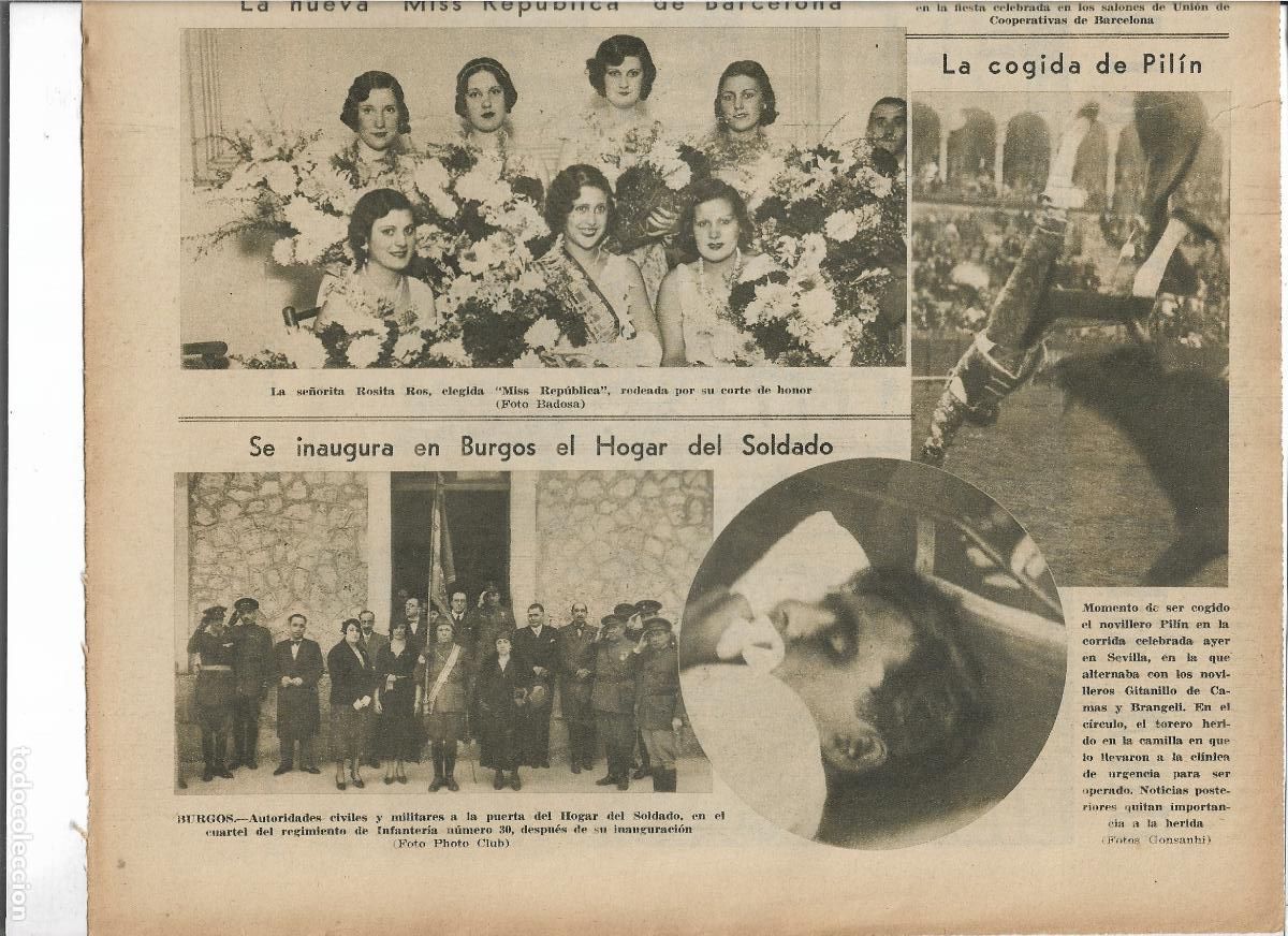 Coleccionismo: A&Ntilde;O 1932 RECORTE PRENSA BURGOS INAUGURACION HOGAR DEL SOLDADO CUARTEL REGIMIENTO INFANTERIA