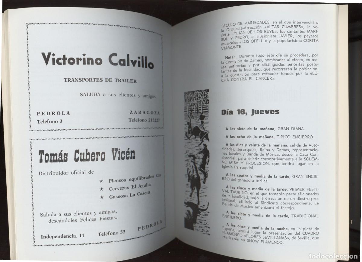 Coleccionismo: Pedrola. Programa de fiestas en honor de San Roque. 1973. - Foto 3