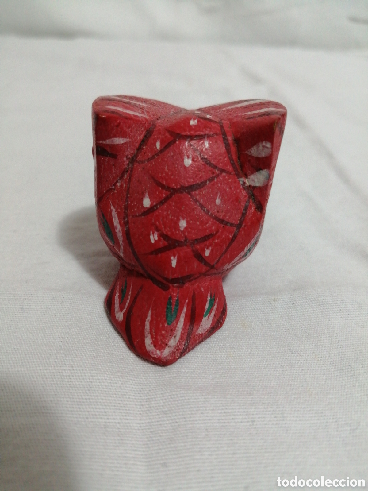 Coleccionismo: Figura de b&uacute;ho en madera. - Foto 2