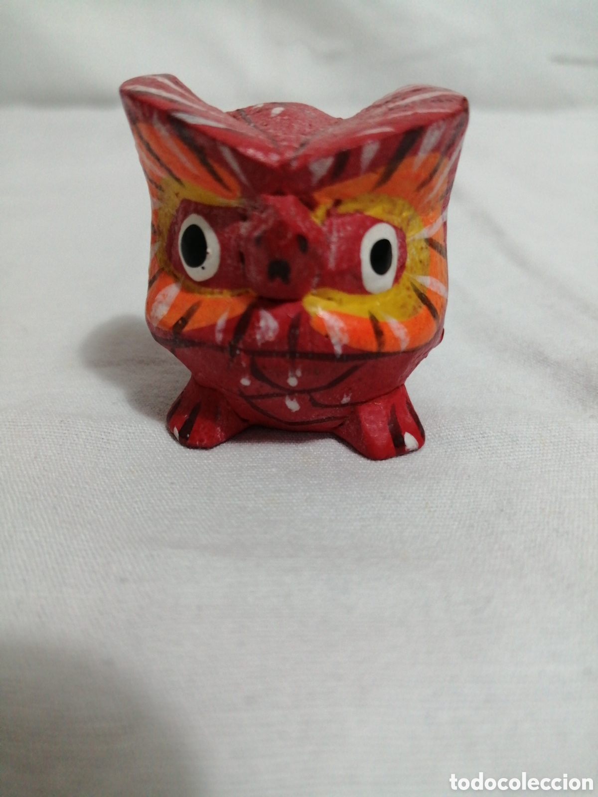 Coleccionismo: Figura de b&uacute;ho en madera. - Foto 1