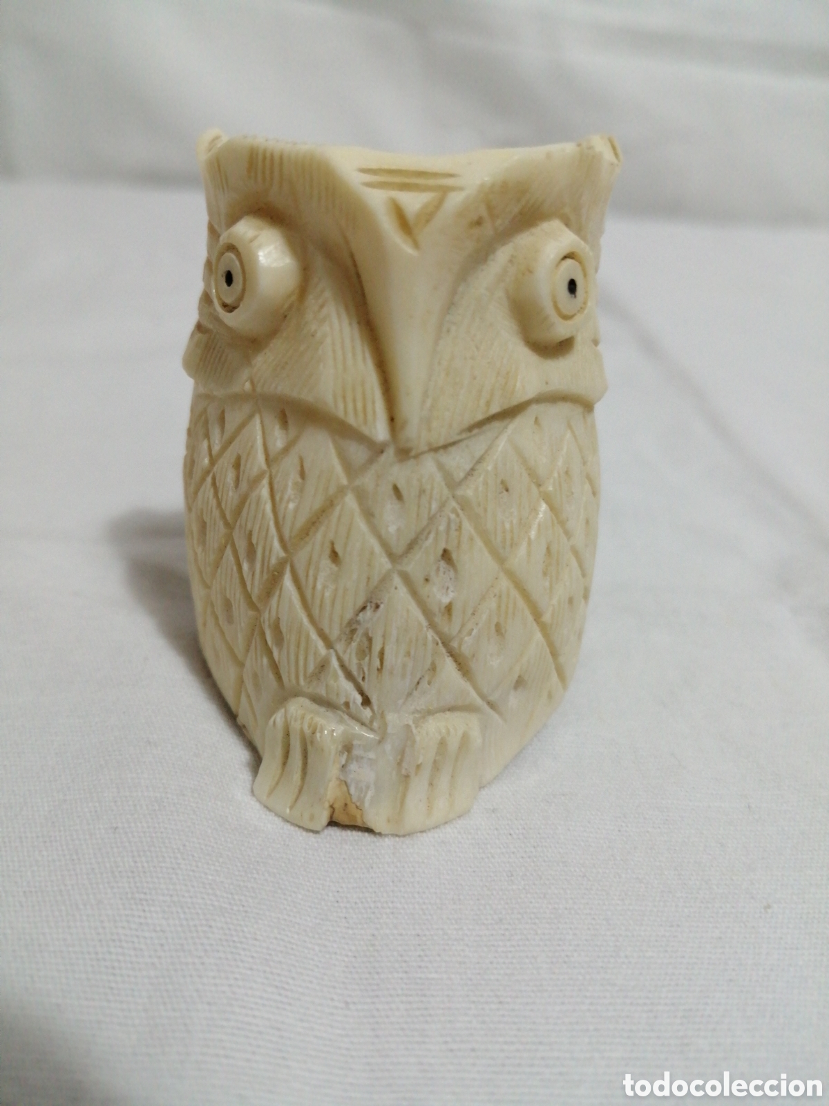 Coleccionismo: Figura de b&uacute;ho tallada. - Foto 1