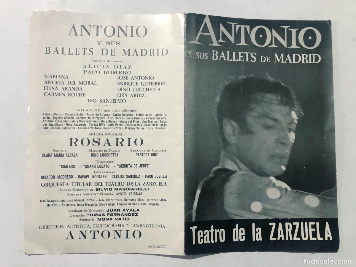 Coleccionismo: PROGRAMA TEATRO DE LA ZARZUELA / BALLET DE ANTONIO - Foto 1