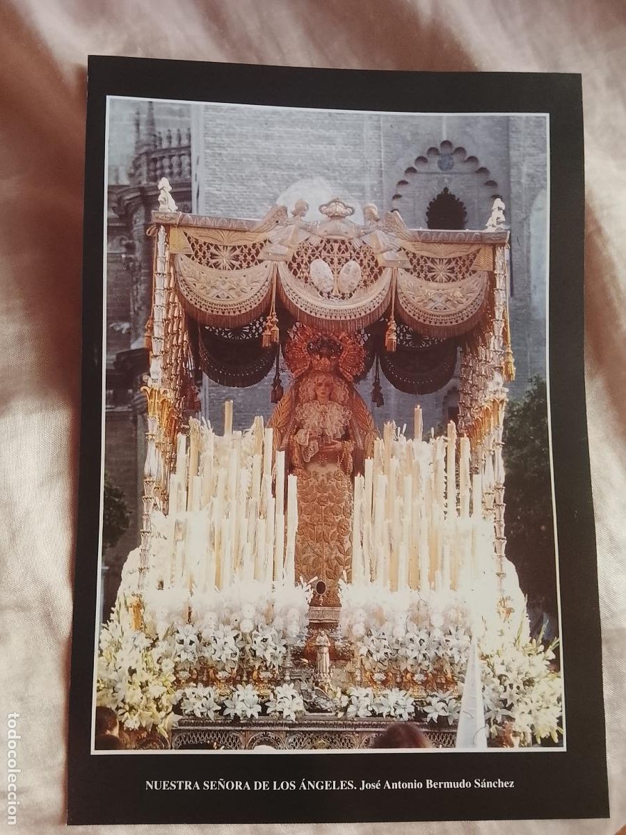 Collectionnisme: 24,5x16,5 cm lamina RELIGIOSA color semana santa sevilla - VIRGEN DE LOS ANGELES
