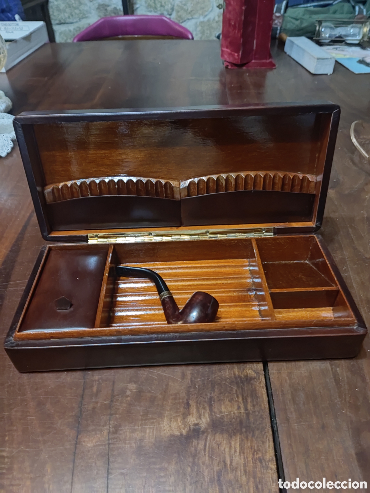 Coleccionismo: Caja de puros con pipa Erix 407 - Foto 2