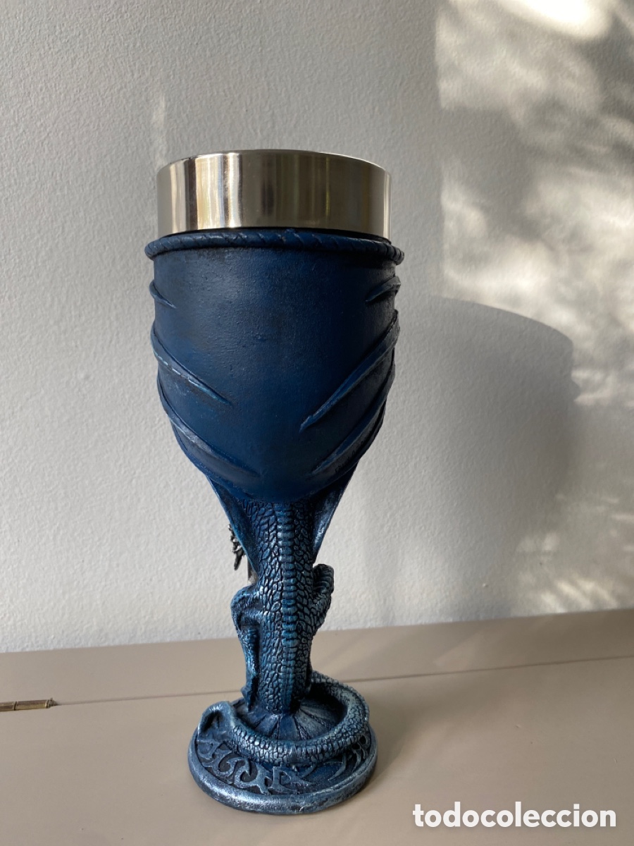 Coleccionismo: C&aacute;liz o copa de vino de Drag&oacute;n Medieval - Foto 5