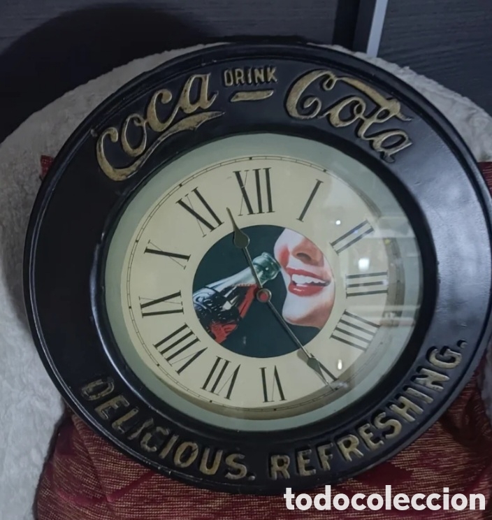 Coleccionismo: Reloj de coca cola madera - Foto 1