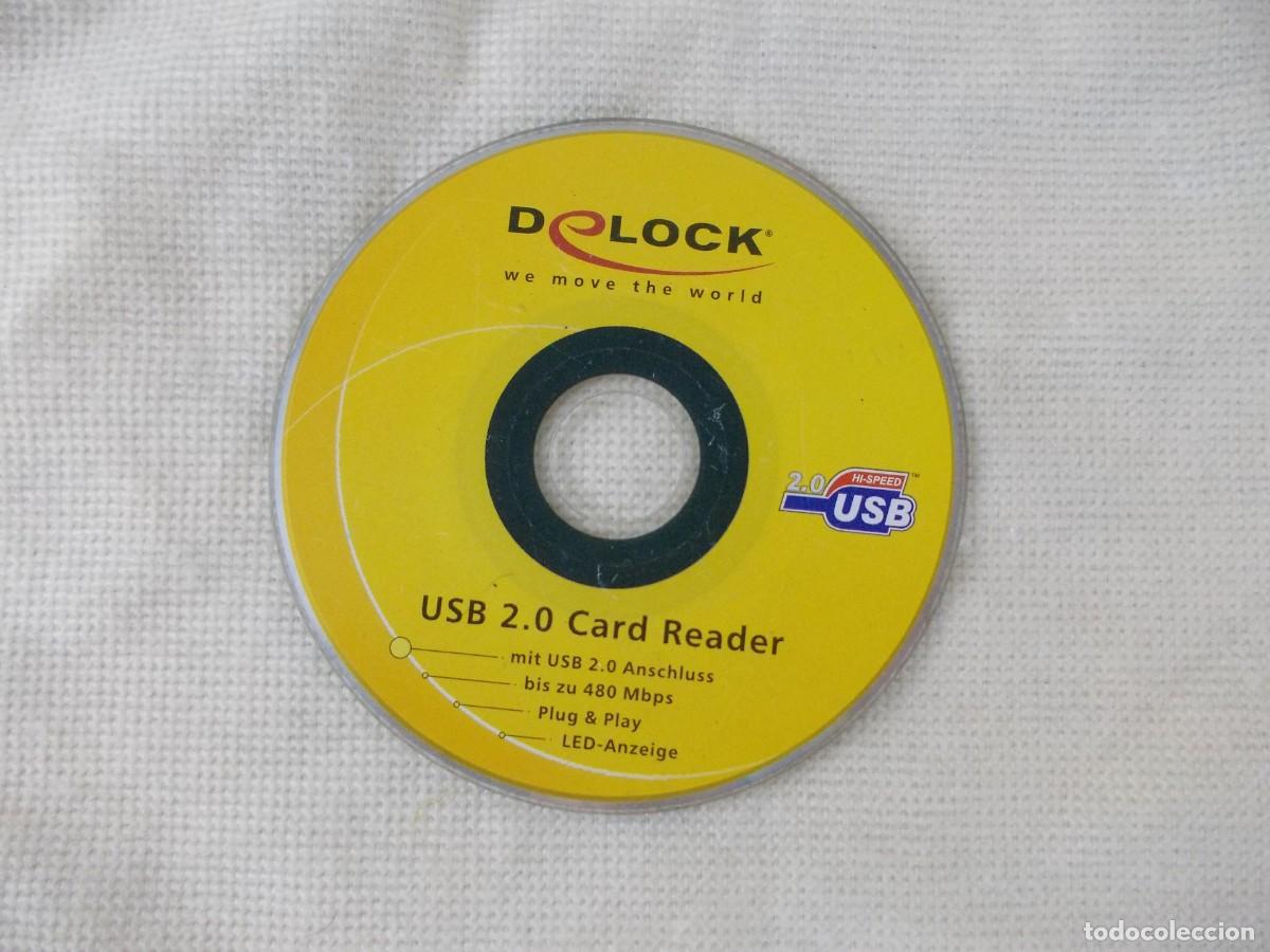 Coleccionismo: Mini CD DELOCK USB 2.0 Card Reader Driver de instalaci&oacute;n 2000s - Foto 1