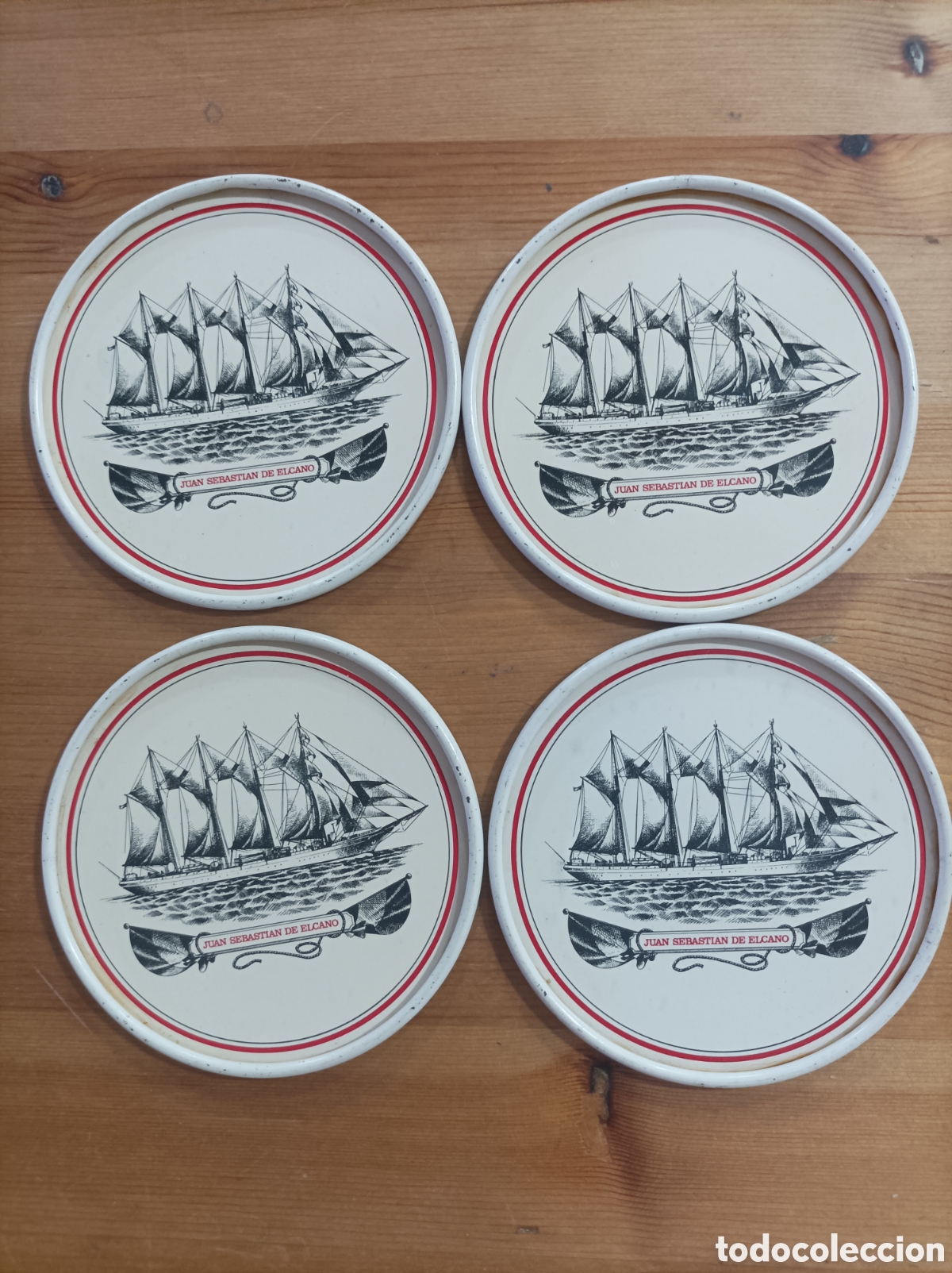 Collectionnisme: POSAVASOS MET&Aacute;LICOS BUQUE JUAN SEBASTI&Aacute;N DE ELCANO PROMOCI&Oacute;N AVON 1970 1980 CHAPA