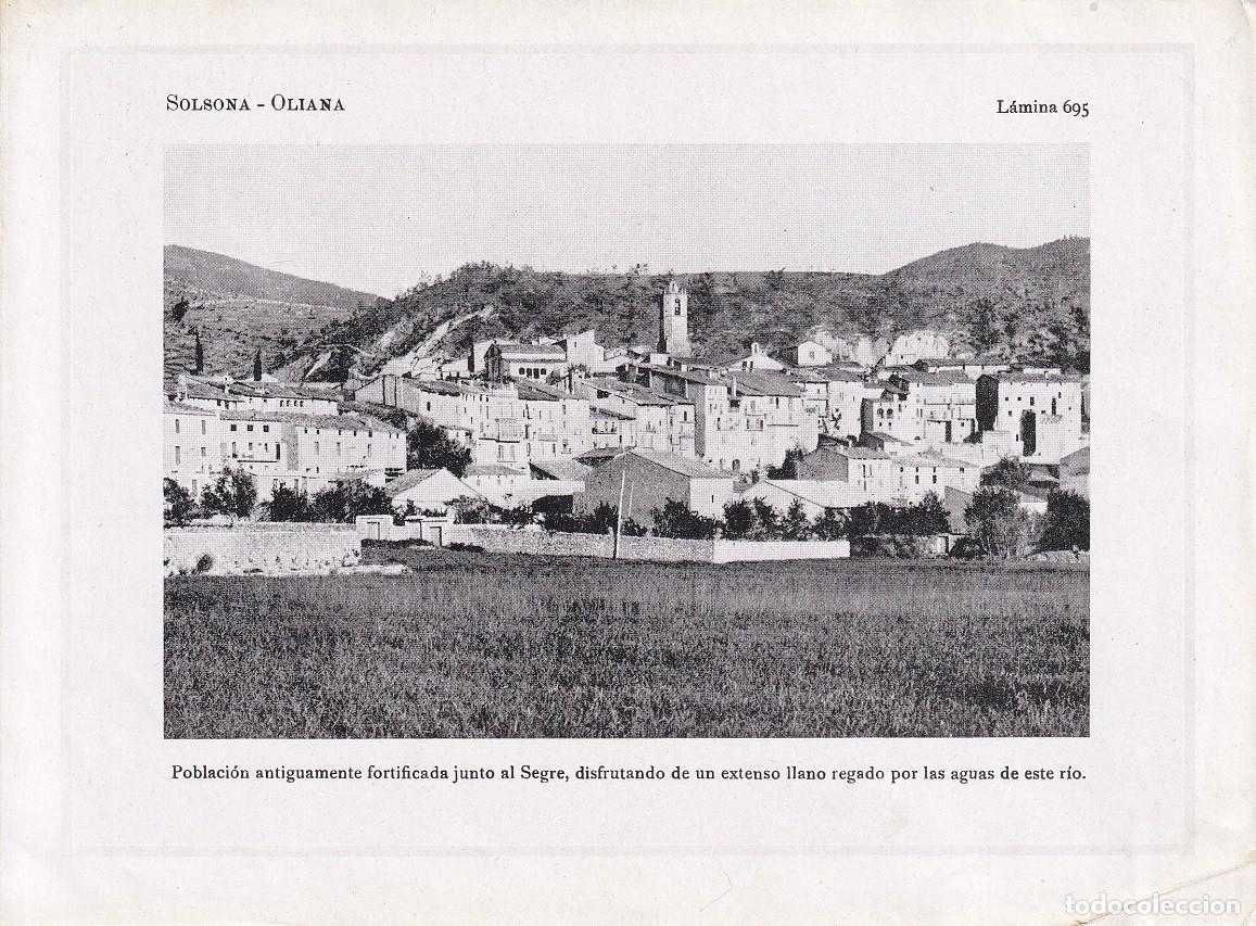 Coleccionismo: L&aacute;mina 695 - Solsona - Oliana / Poblaci&oacute;n antiguamente fortificada junto al Segre , disfrutando d&hellip;