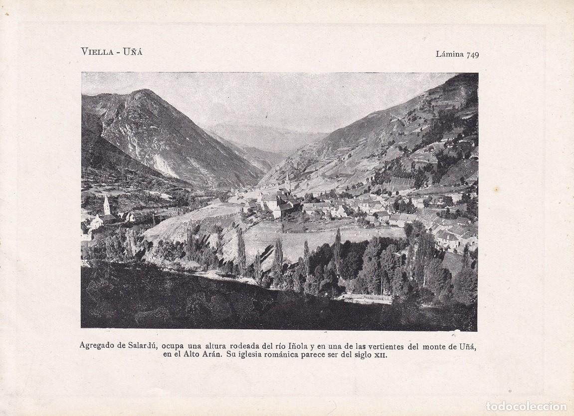Coleccionismo: L&aacute;mina 749 Viella - U&ntilde;&aacute; / Agregado de Salard&uacute; , ocupa una altura rodeada del r&iacute;o Inola y en una&hellip;