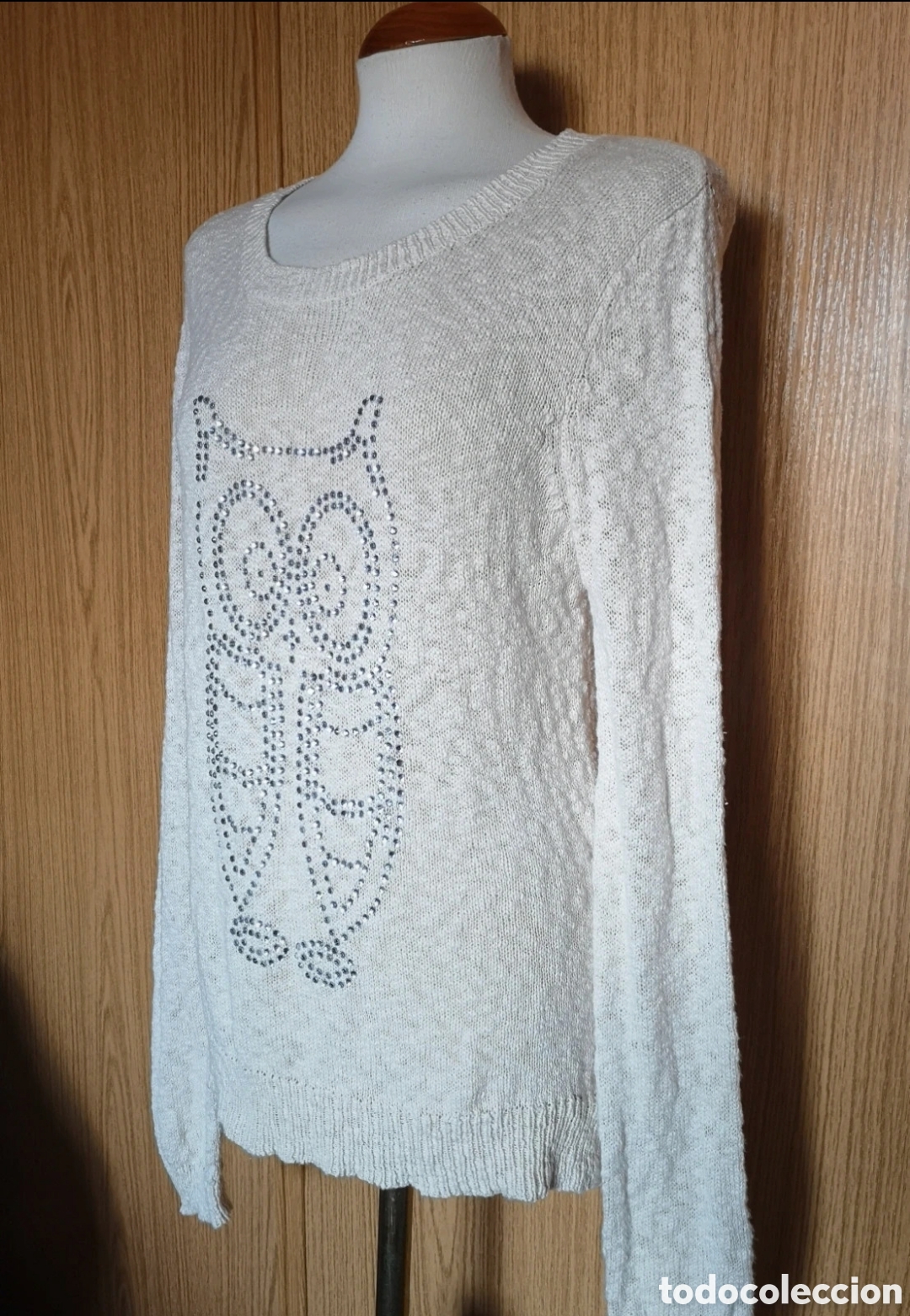 Coleccionismo: Jersey con b&uacute;ho de strass - Foto 3