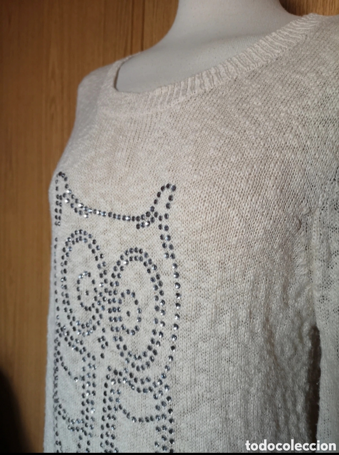 Coleccionismo: Jersey con b&uacute;ho de strass - Foto 4