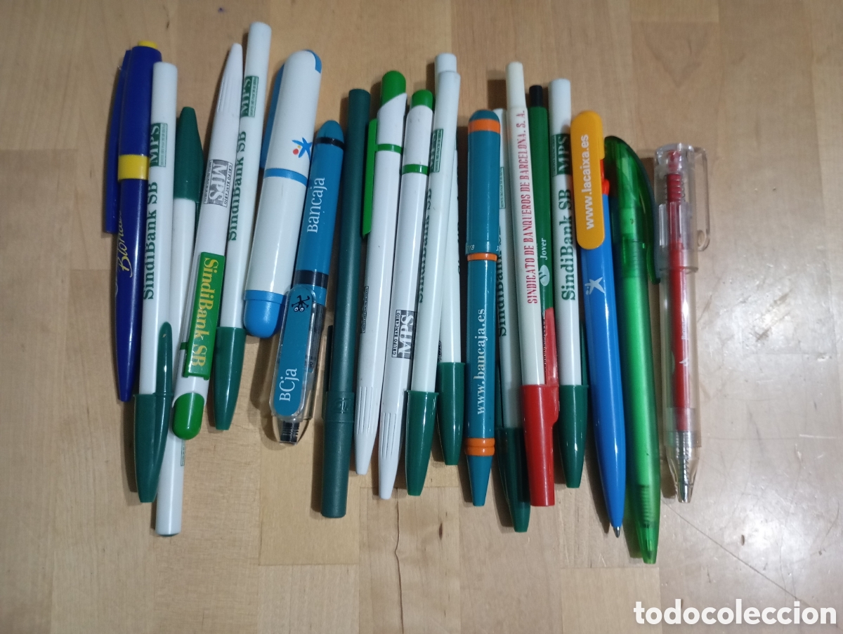 Coleccionismo: 20 Bol&iacute;grafos Banca Cajas Bancos Gauloises.. Tinta seca