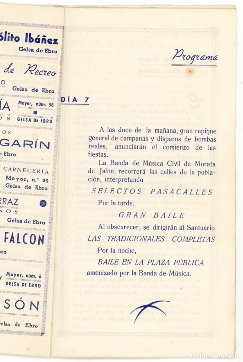Coleccionismo: Gelsa de Ebro. Zaragoza. Programa de fiestas de 1945. - Foto 2