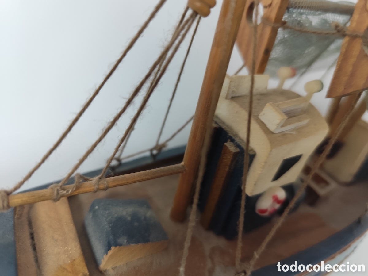 Coleccionismo: Barco peque&ntilde;o pesquero de madera - Foto 10