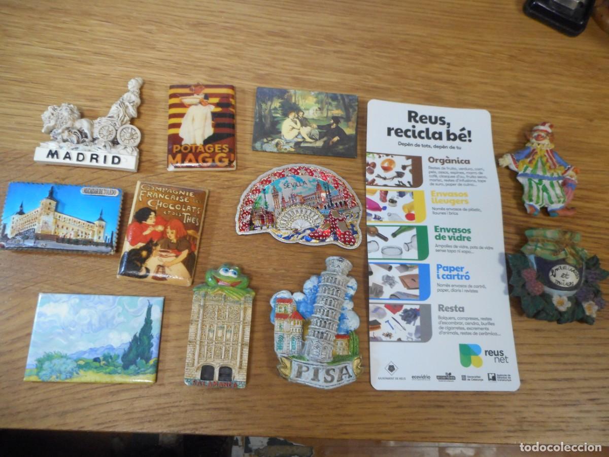 Coleccionismo: 12 im&aacute;n nevera / pasta cer&aacute;mica pl&aacute;stic / Cibeles / Alc&aacute;zar Toledo / Maggi / Gaud&iacute; / Salamanca Reus