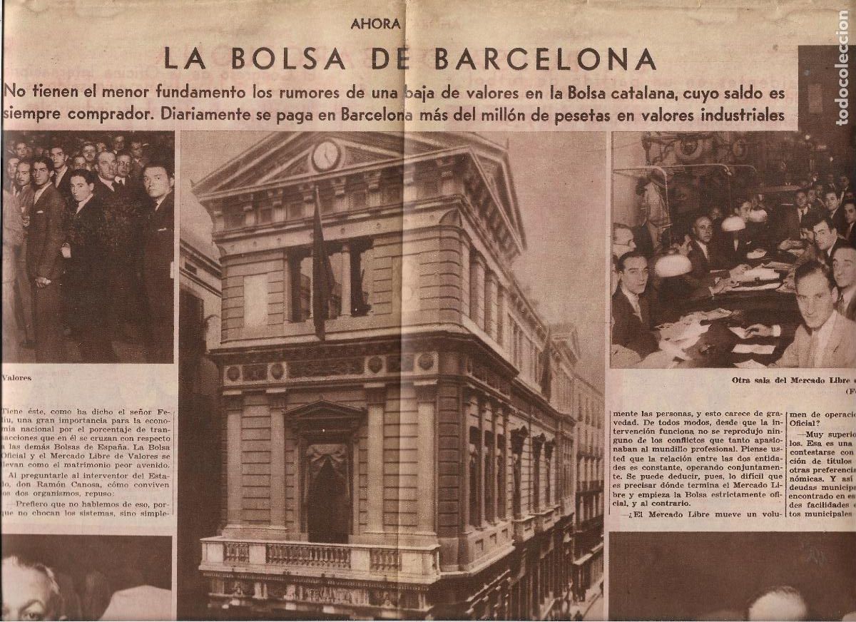 Coleccionismo: A&Ntilde;O 1932 RECORTE PRENSA LA BOLSA DE BARCELONA FUNCIONAMIENTO ESTEBAN FELIU MERCADO LIBRE VALORES