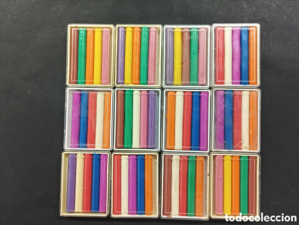 Collezionismo: 12 cajitas de plastilina a&ntilde;os 80