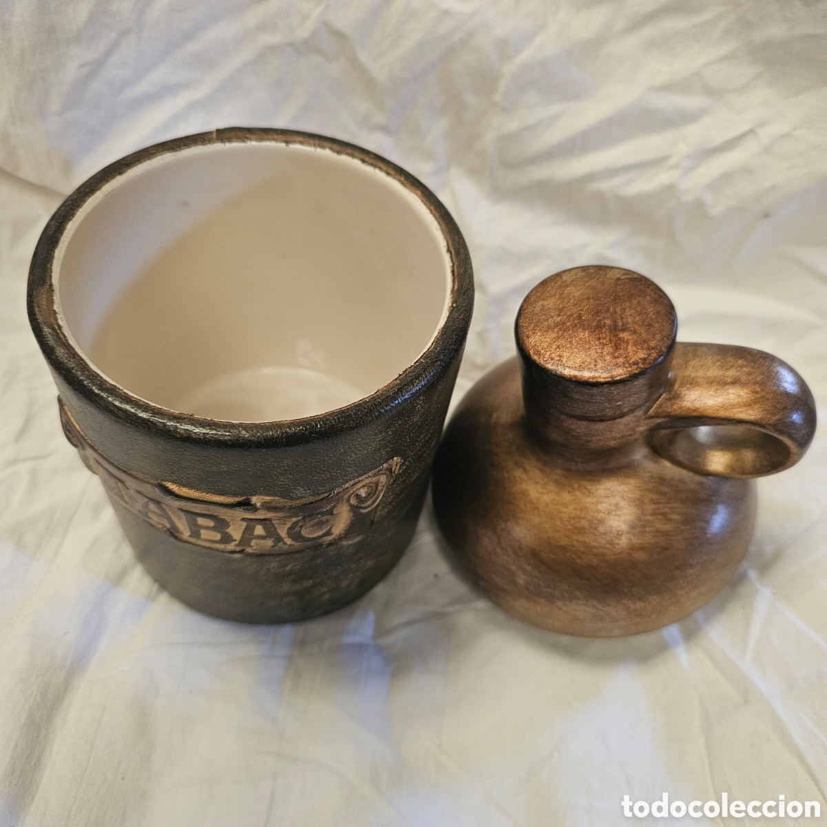 Coleccionismo: Antiguo tarro de tabaco ceramica - Foto 3