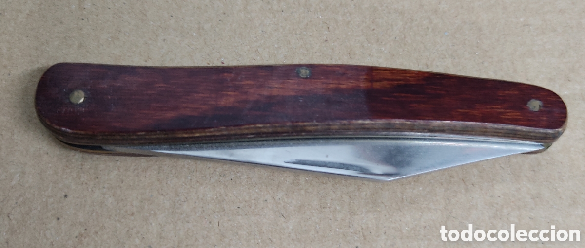 Coleccionismo: Peque&ntilde;a navaja, mango de madera - Foto 1