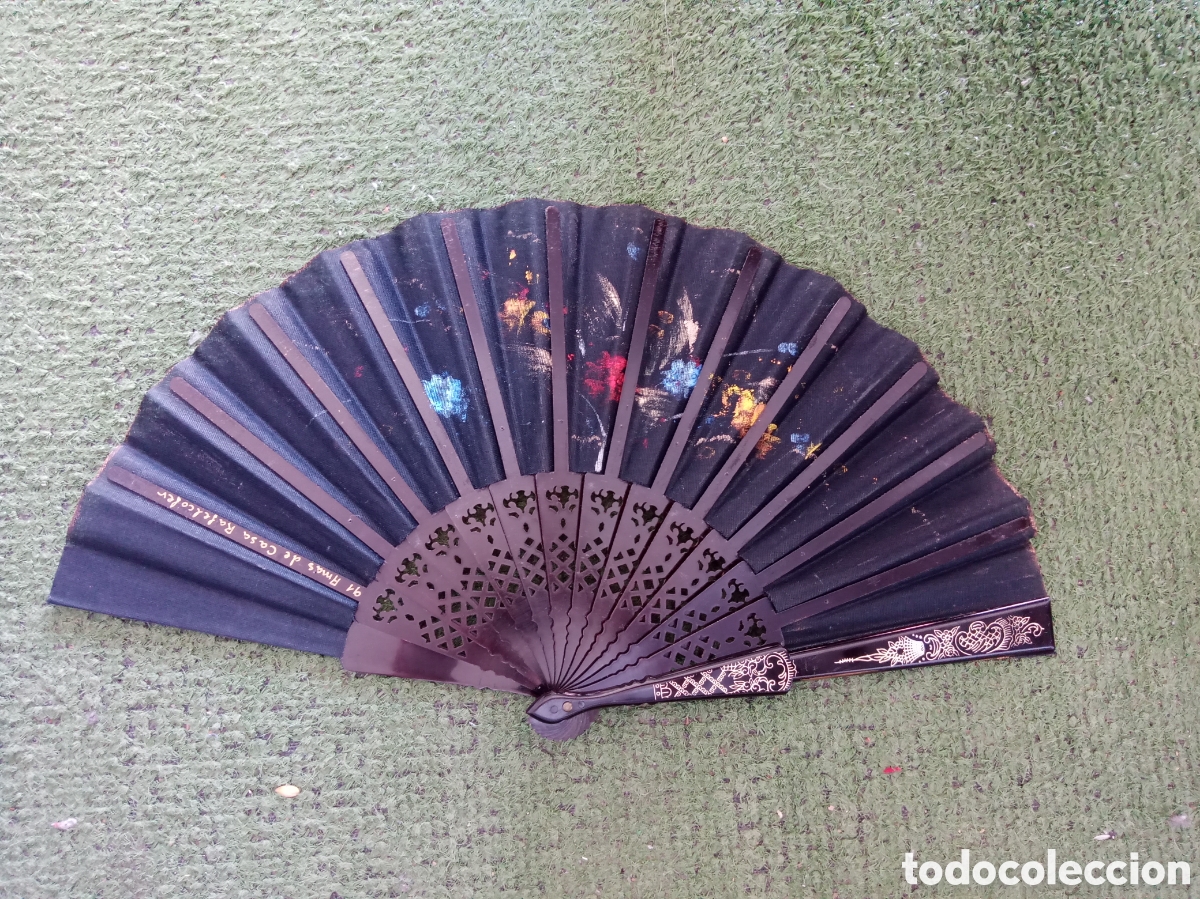 Coleccionismo: Abanico negro pintado - Foto 2