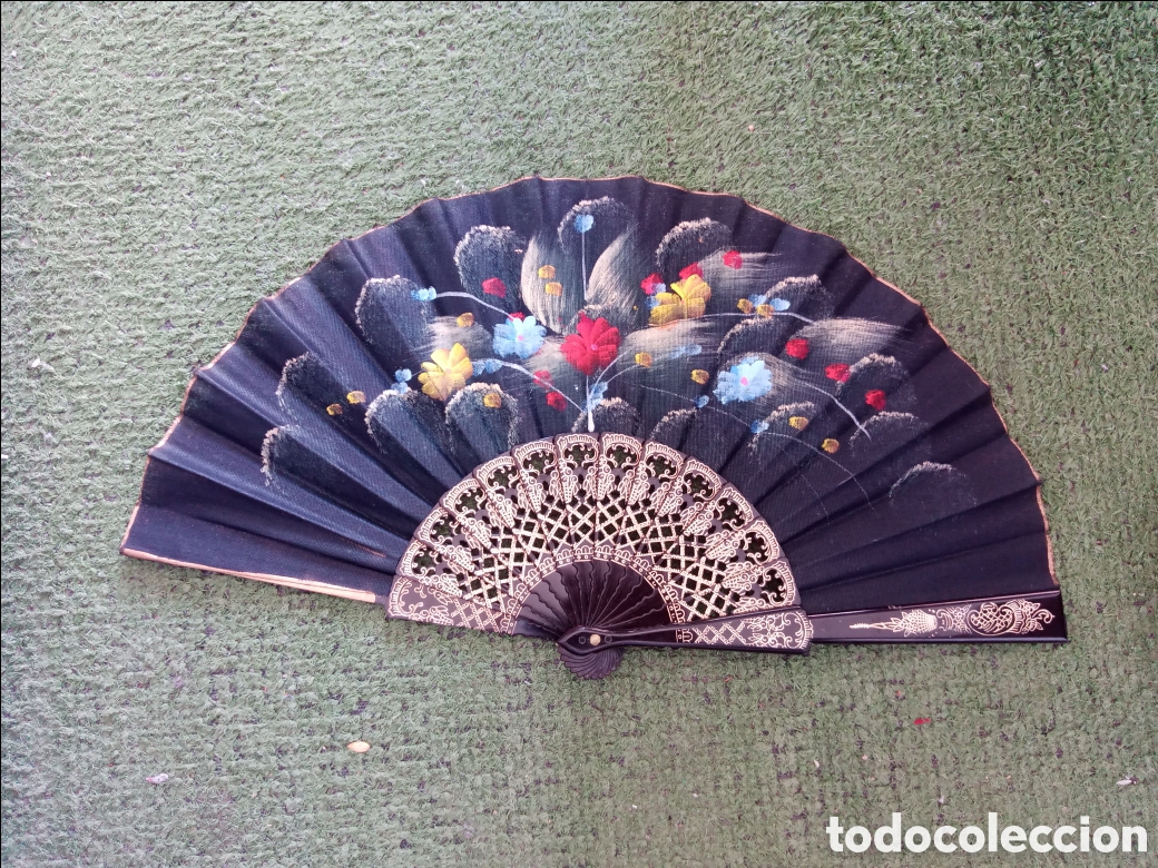 Coleccionismo: Abanico negro pintado - Foto 1